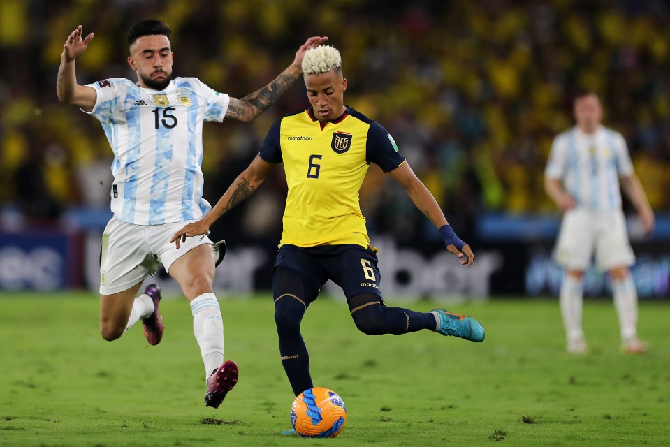 Byron Castillo (right) played eight times for Ecuador in World Cup 2022 qualification