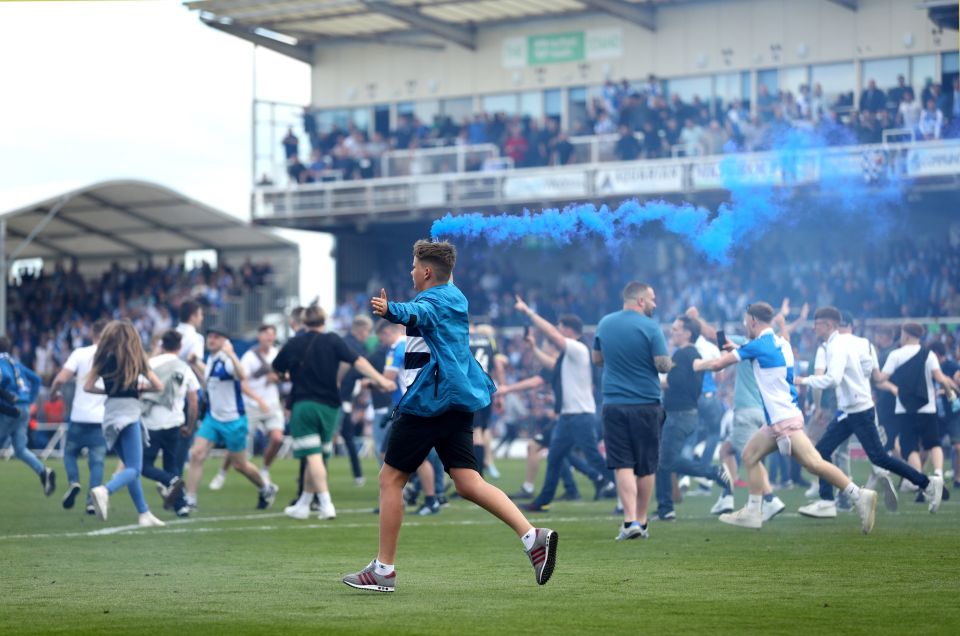 Fans finally got the chance to celebrate going up to League One