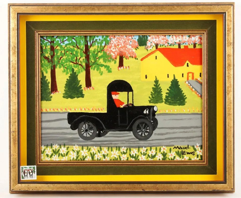 The couple unknowingly bagged a painting by Canadian folk artist, Maud Lewis