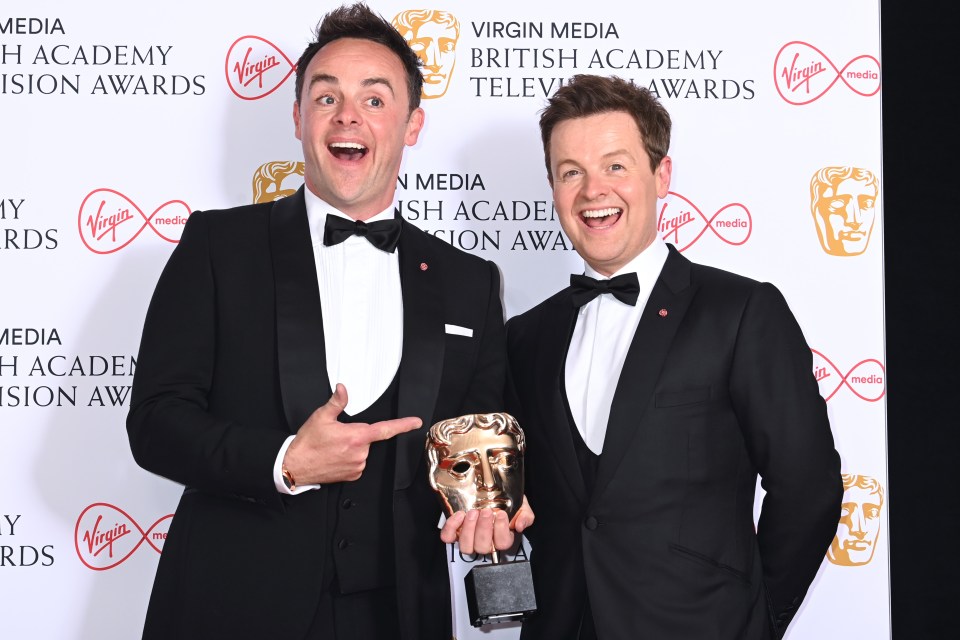 Ant and Dec with the award for Entertainment Programme