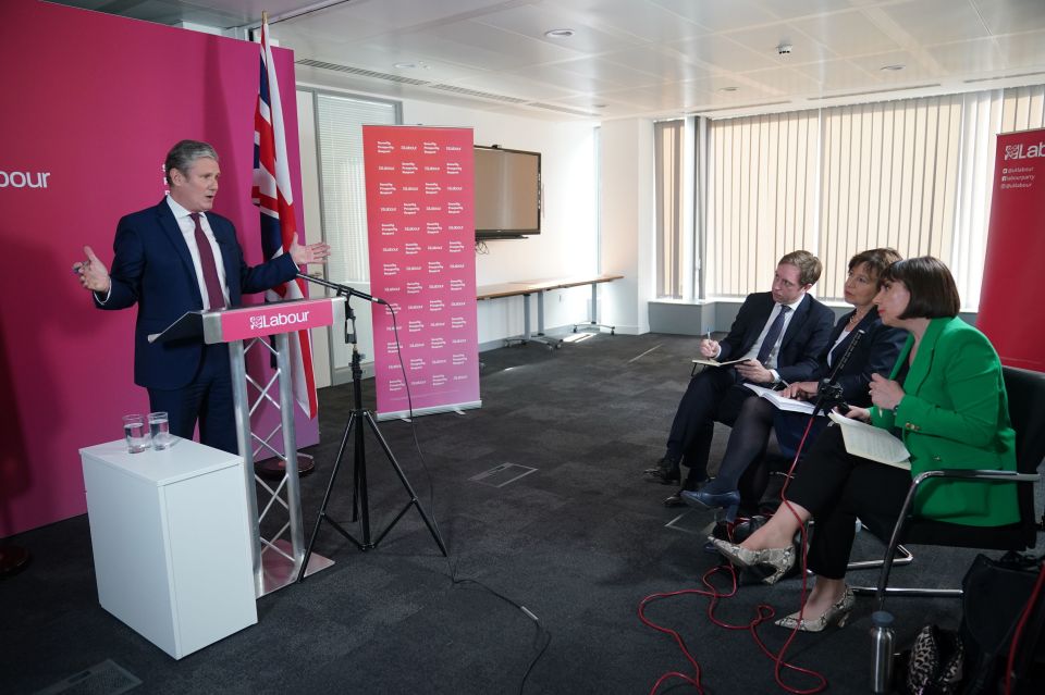 Labour leader Sir Keir Starmer makes a statement at Labour Party headquarters