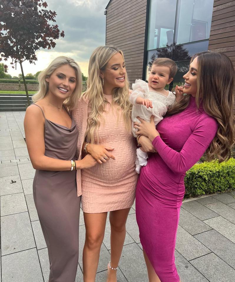 Taylor Ward looked stylish in a pastel pink bodycon dress as she celebrated her baby shower