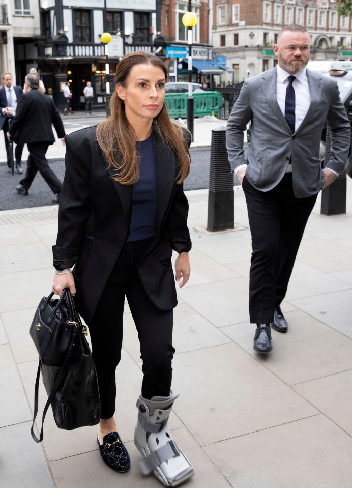 Coleen Rooney arrives at court for the 'Wagatha Christie' battle with former pal Rebekah