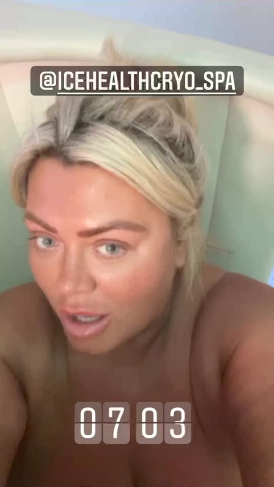 Gemma Collins stripped down for a cryotherapy session