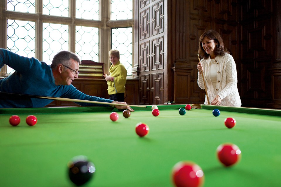 The stately home has games rooms for leisure time too