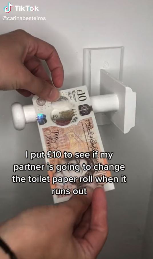 She uses a £10 note to help encourage him