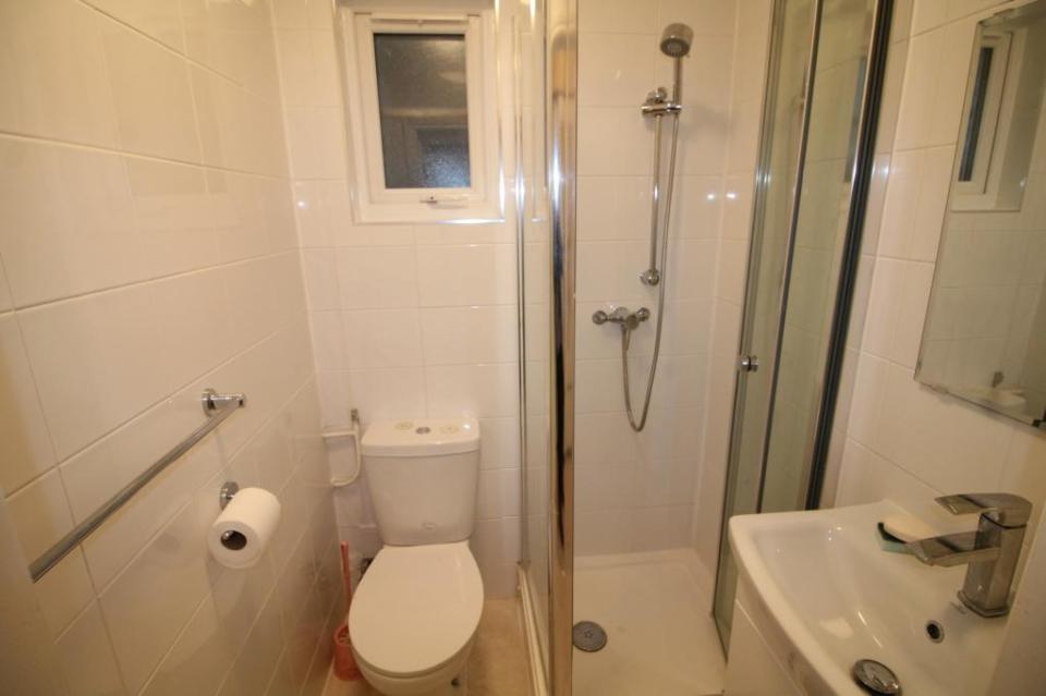 The studio flat has an ensuite bathroom for prospective buyers