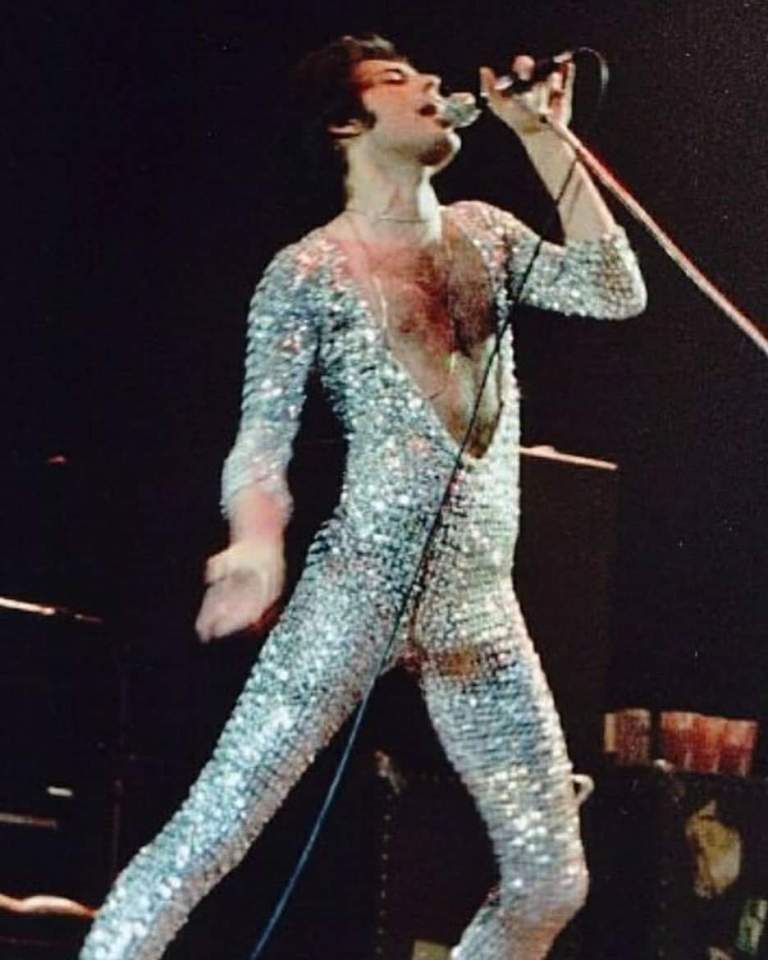 Harry's look was an updated ­version of Freddie Mercury’s iconic jumpsuit