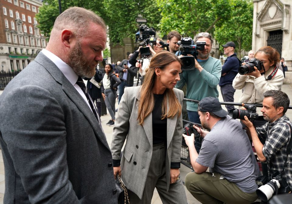 Wayne and Coleen arrive at the High Court today