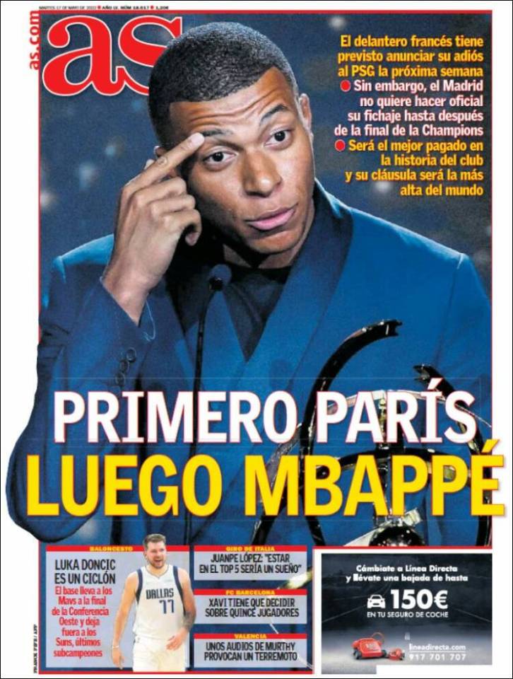 AS report Mbappe will sign a five-year contract