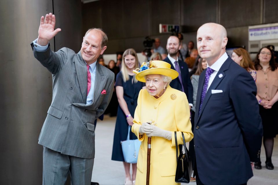 Edward waved at the crowds during the visit this morning