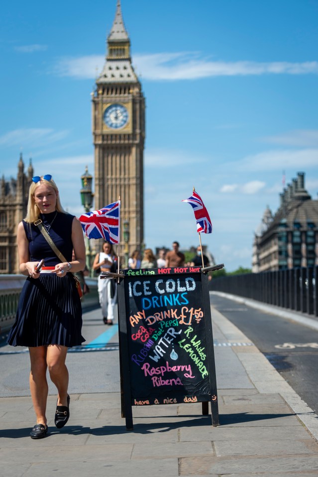 A sandwich shop in Westminster is doing a roaring trade as commuters buy up cold cans during lunch breaks