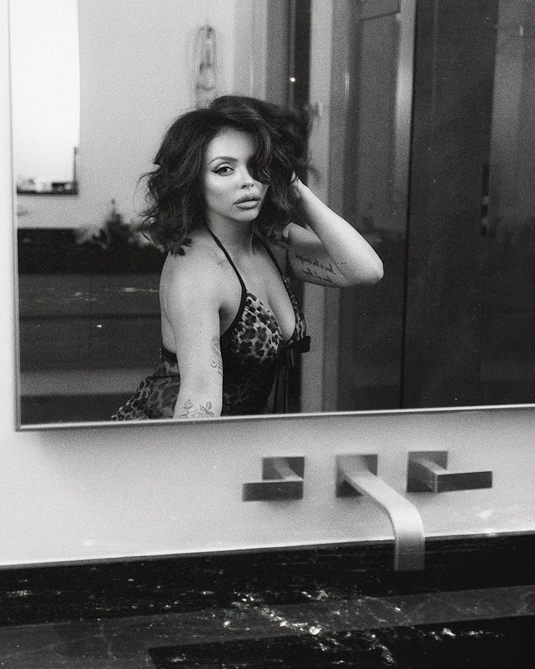 The former Little Mix star is showing off her curves in a leopard print babydoll