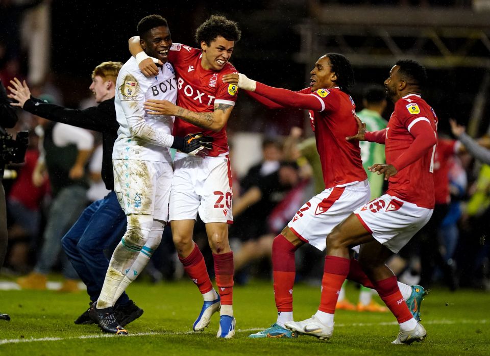 The striker celebrated the shootout win with penalty hero Brice Samba