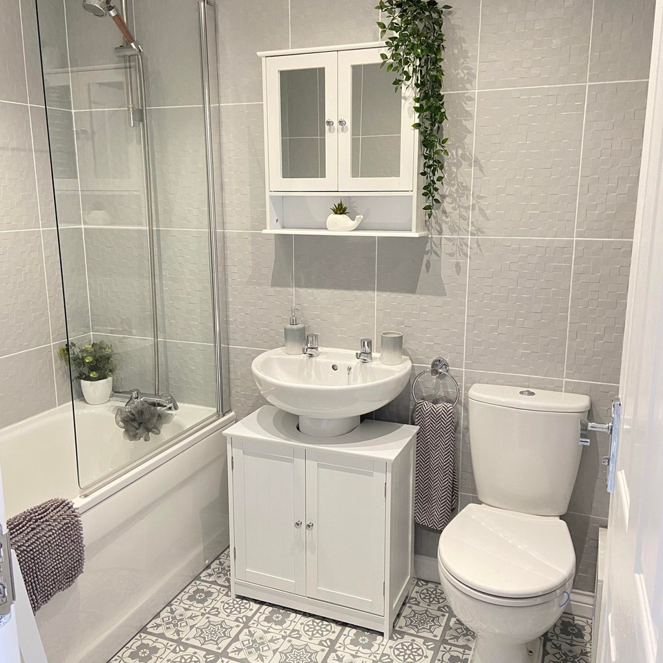 Kelly's completed bathroom renovation