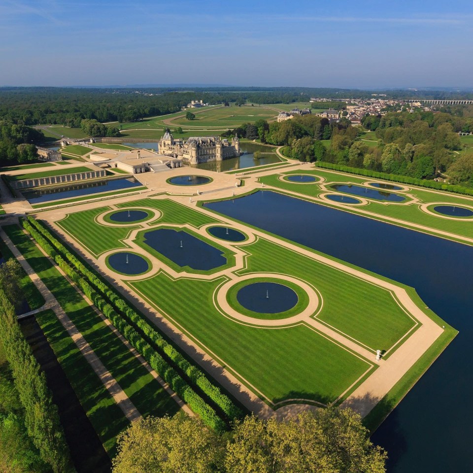 The stunning grounds are next to the Chateau de Chantilly