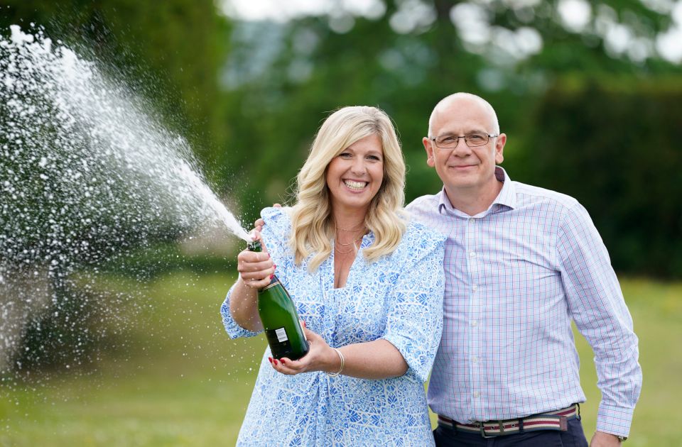 The winning couple popped open a bottle of bubbly to mark the occasion at the Ellenborough Park Hotel, in Cheltenham