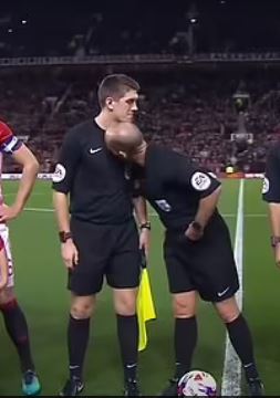 Mike Dean sniffed his linesman's shirt