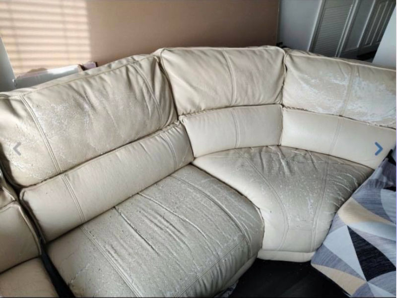 Originally the large sofa was bought secondhand on Gumtree for £50