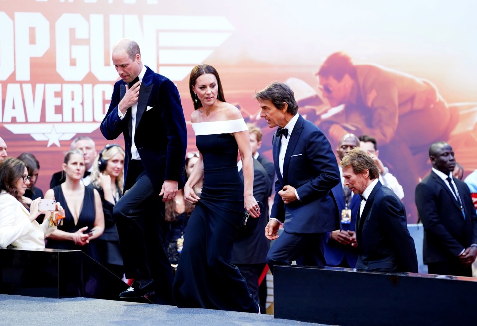 The Duke and Duchess of Cambridge speak to Tom Cruise