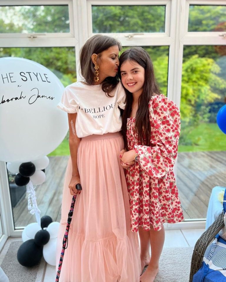 Deborah James has designed a collection with In the Style. She is pictured above with her daughter Eloise, 12