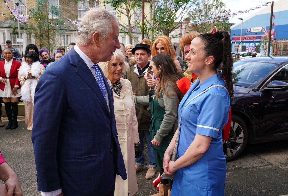 Prince Charles with Sonia Fowler actress Natalie Cassidy