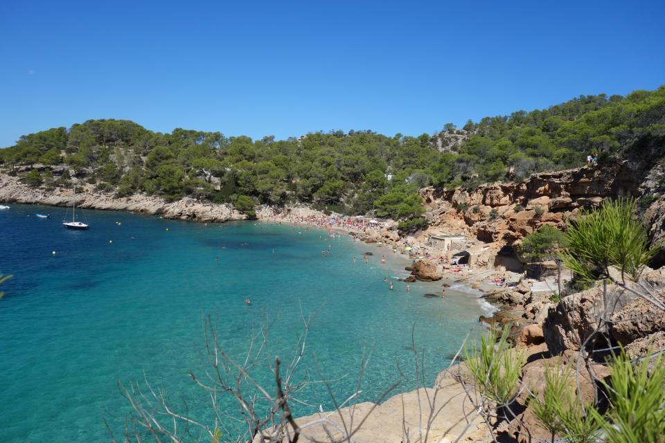 The Cala Salada beach in Ibiza's San Antonio