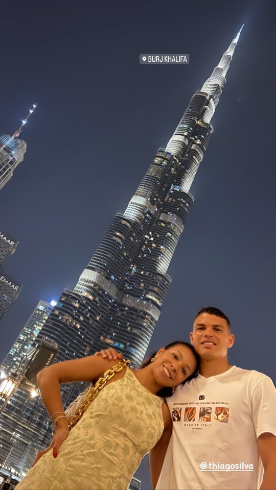 Thiago Silva took his family to Dubai after the final day of the season