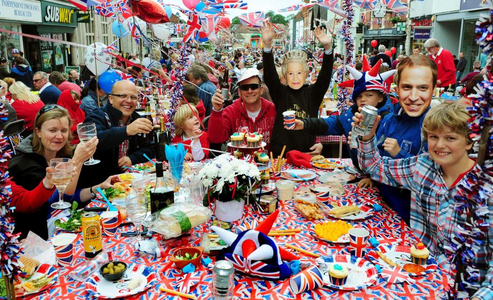 Revellers at Ashby De La Zouch, Leicestershire, celebrate 10 years ago