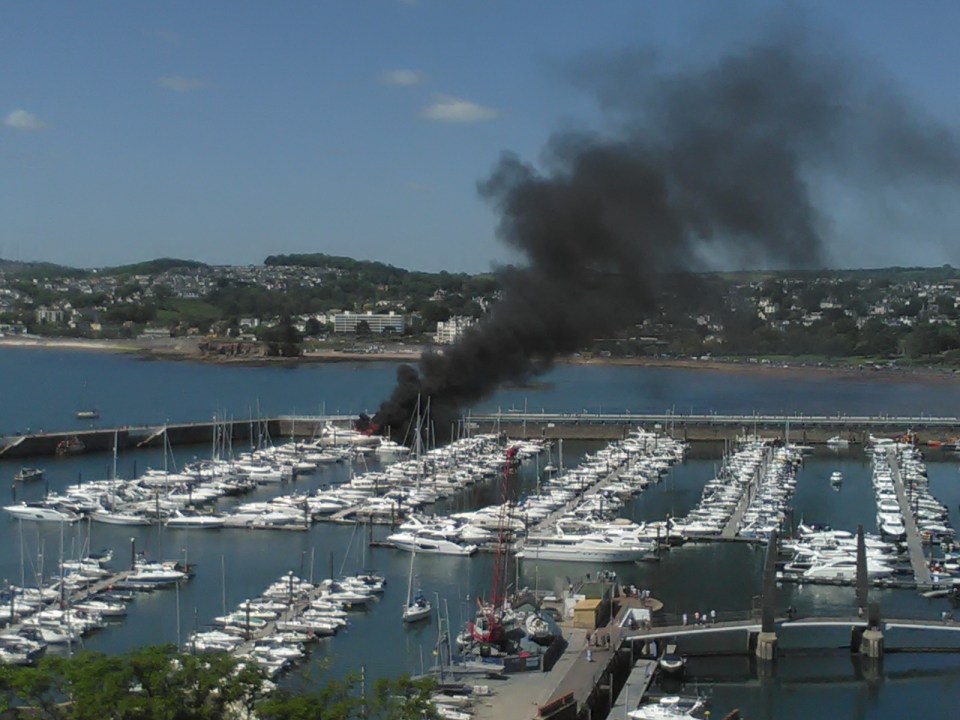 Some locals are understood to be trapped on the pier