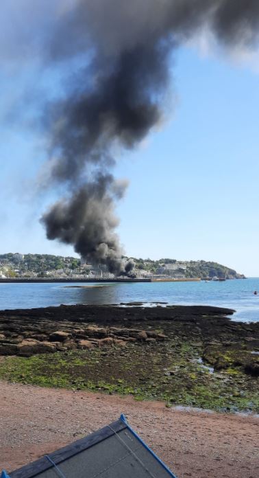 The beach has been evacuated and the public urged to stay away