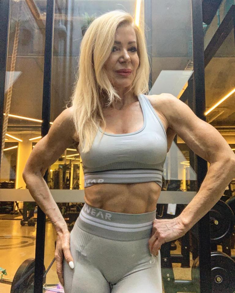 Lesley Maxwell, 64, works hard in the gym five days a week for her figure