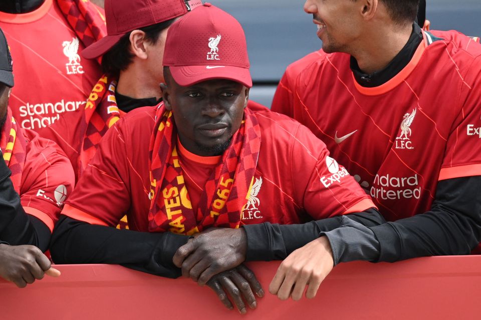 Sadio Mane cut a glum figure at the parade