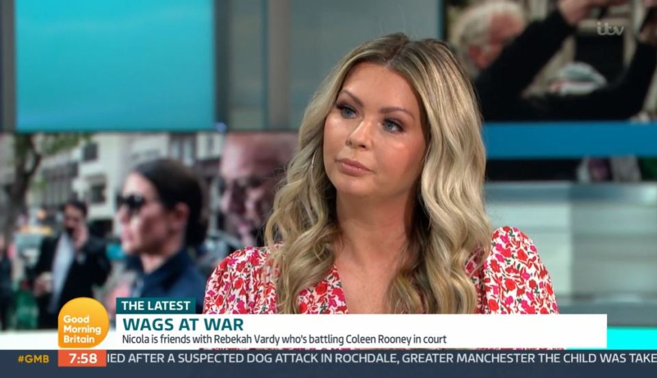 Nicola McLean defended Rebekah Vardy on Good Morning Britain today