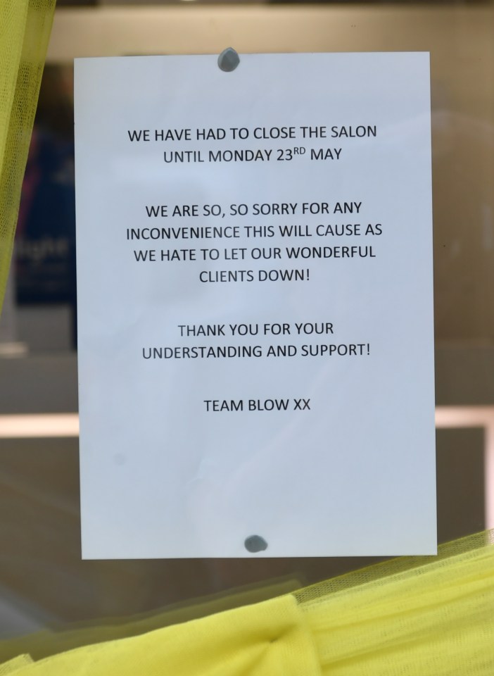 Yesterday a sign at the salon said it would be closed until Monday