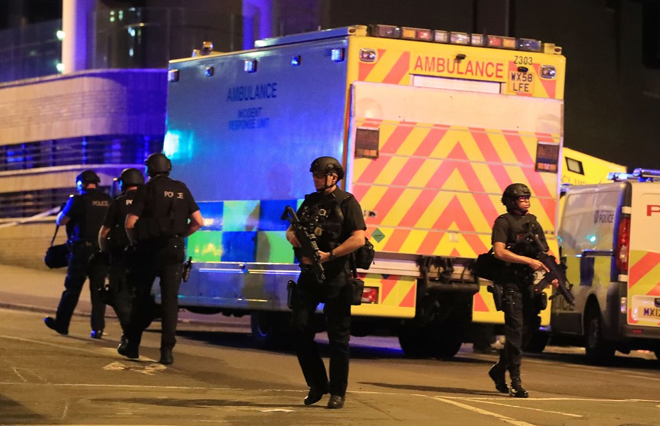 Armed police swarmed the venue after the attack