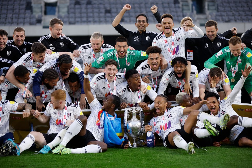 The trophy lift took place in front of Fulham's fans at Craven Cottage