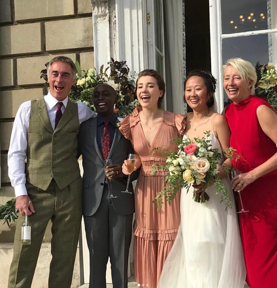 Gaia with her parents Greg and Emma at her brother Tindyebwa Agaba's wedding