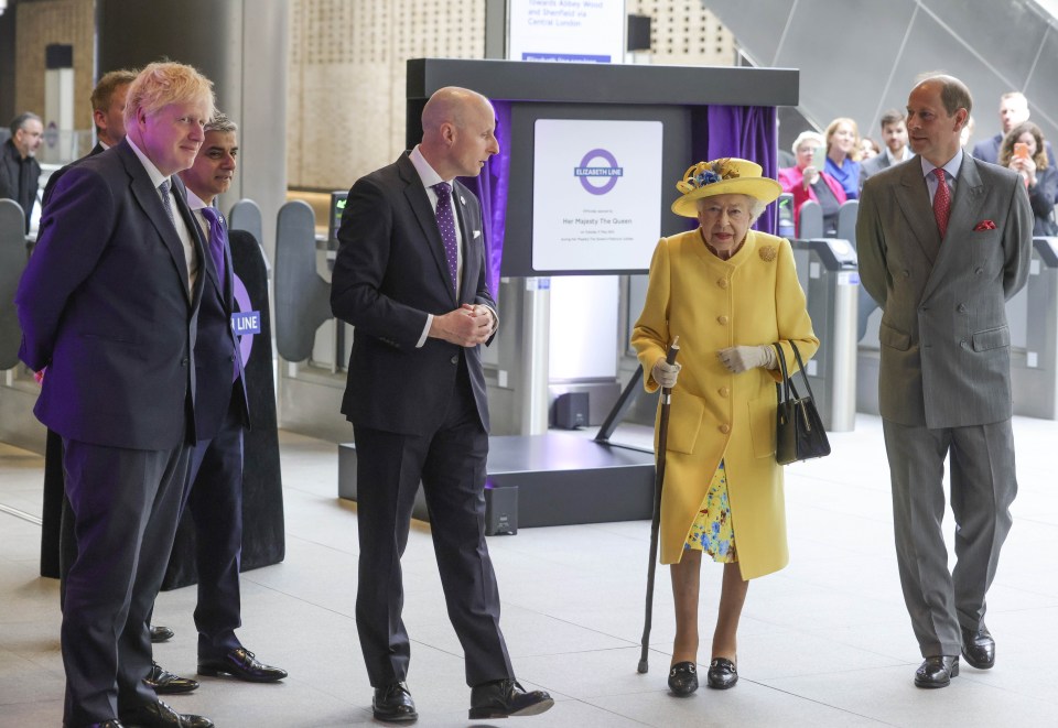 Her Majesty attended the opening of the Elizabeth Line with a walking stick