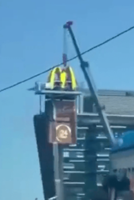 Video shows a McDonald’s sign in Russia being torn down by a crane