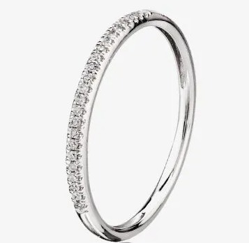 Save £100.05 on this 9ct white gold diamond pavé-set half eternity ring