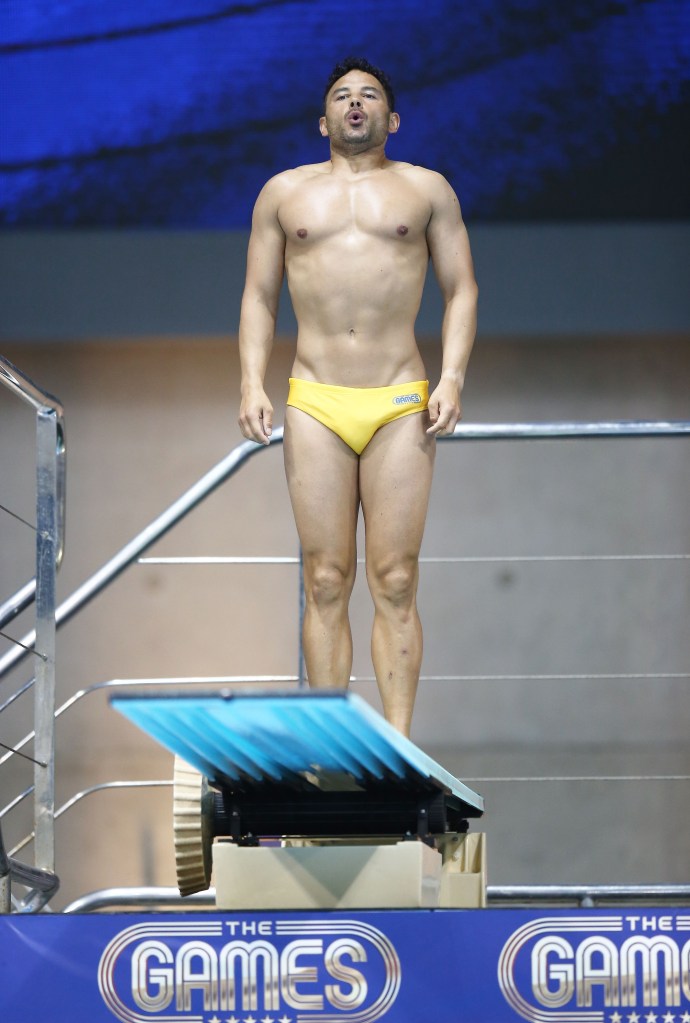 Ryan Thomas looked nervous ahead of his dive