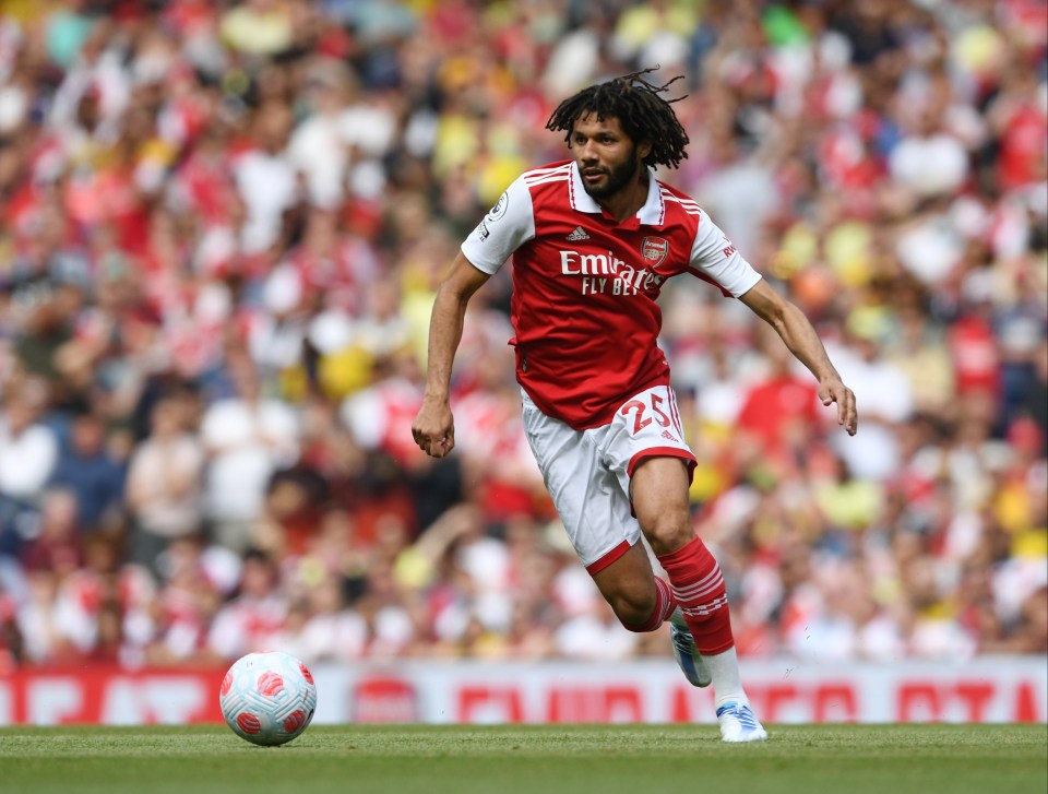 Mohamed Elneny during Arsenal's final game of the season against Everton