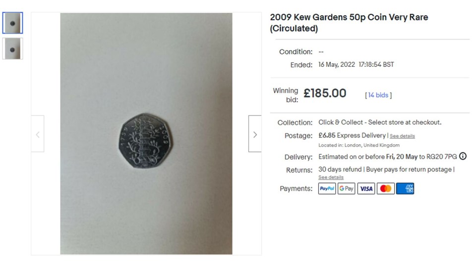 The rare coin managed to attract the attention of 14 bids