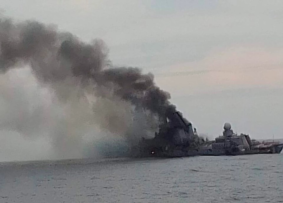 The US reportedly identified the vessel as Moskva and helped confirm its location