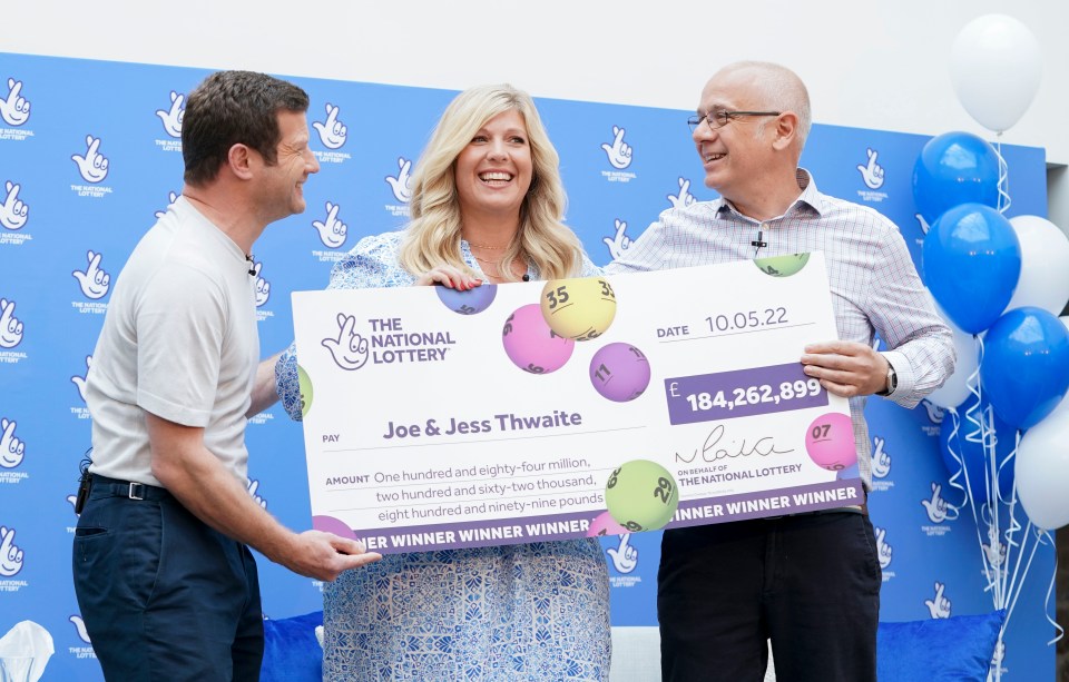 Yesterday the jubilant couple, who live near Gloucester, cracked open a bottle of bubbly to celebrate and received their cheque from TV presenter Dermot O’Leary