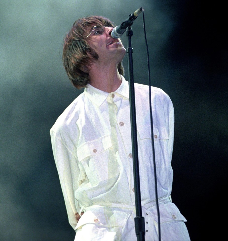 Liam pictured at Knebworth in 1996