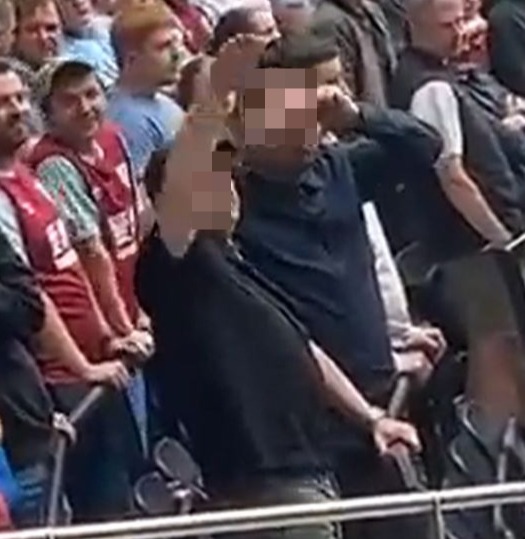 Two Burnley fans have been arrested for doing Nazi saluted at today's match