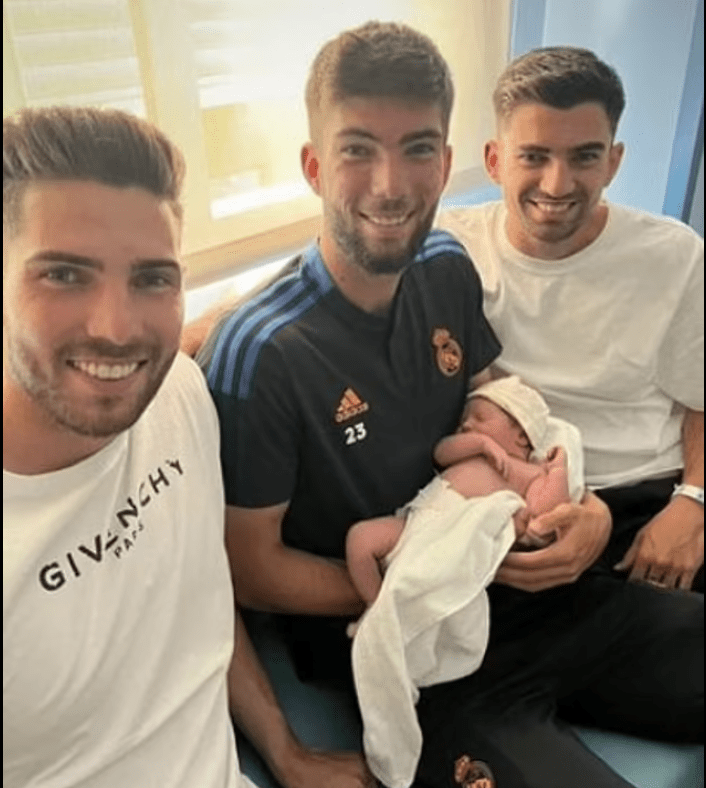 Enzo was joined by two of his brothers who came to visit the baby