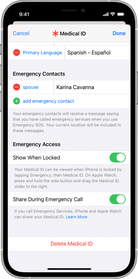 Make sure you've set up your iPhone's Emergency Contacts and Medical ID